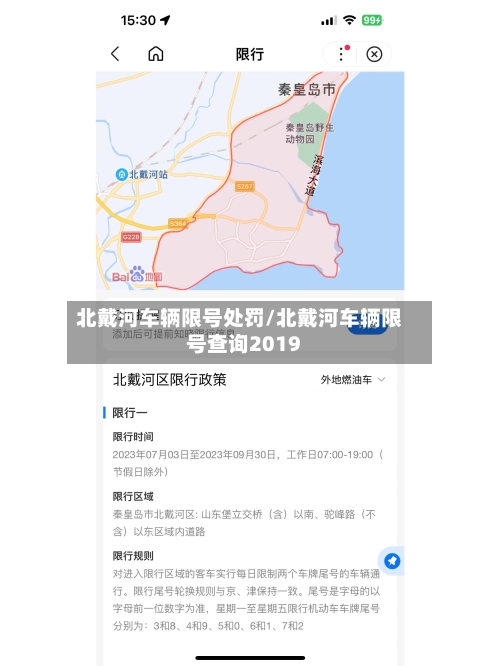 北戴河车辆限号处罚/北戴河车辆限号查询2019-第3张图片