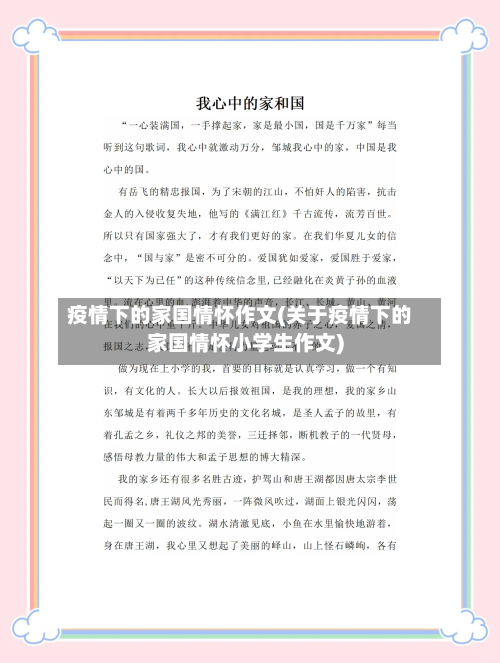 疫情下的家国情怀作文(关于疫情下的家国情怀小学生作文)-第2张图片