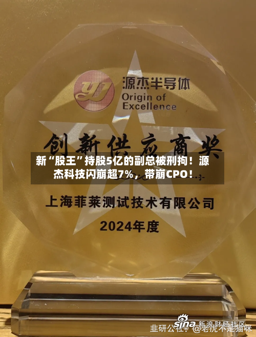 新“股王”持股5亿的副总被刑拘!源杰科技闪崩超7%,带崩CPO!