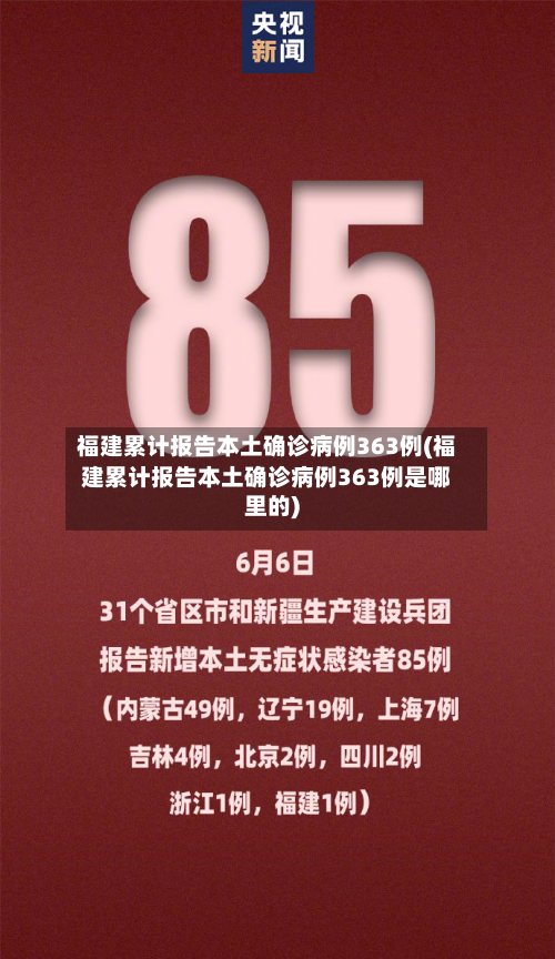 福建累计报告本土确诊病例363例(福建累计报告本土确诊病例363例是哪里的)-第3张图片