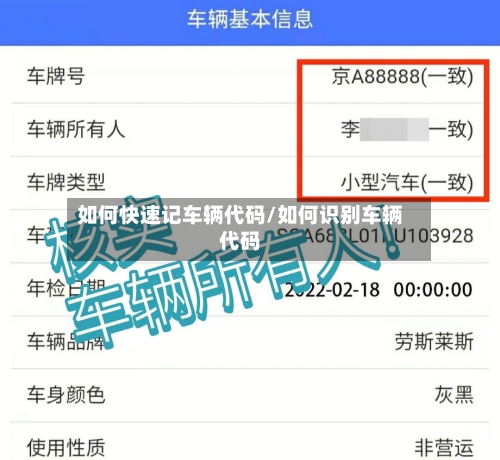 如何快速记车辆代码/如何识别车辆代码-第3张图片