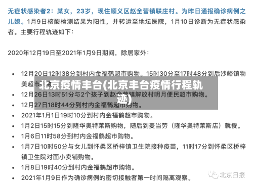 北京疫情丰台(北京丰台疫情行程轨迹)