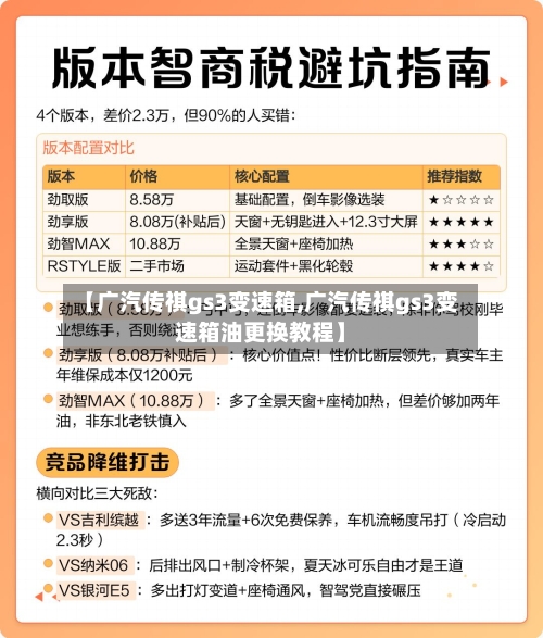 【广汽传祺gs3变速箱,广汽传祺gs3变速箱油更换教程】-第3张图片