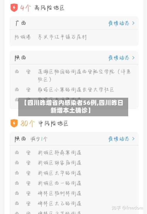 【四川昨增省内感染者56例,四川昨日新增本土确诊】