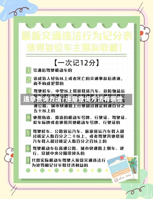 违章查询方法/违章查询方法有哪些