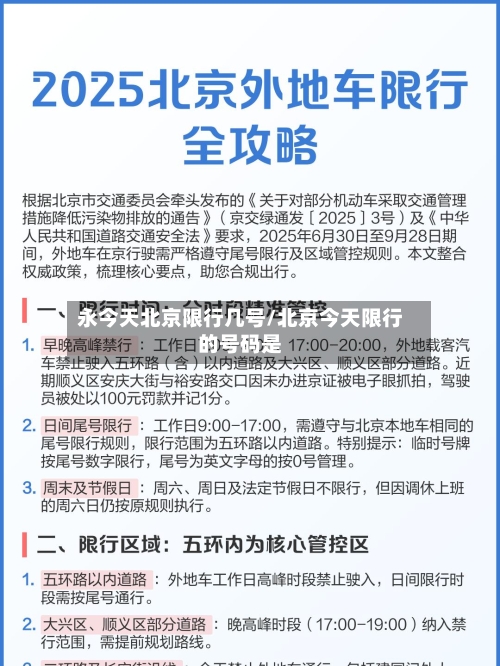 永今天北京限行几号/北京今天限行的号码是