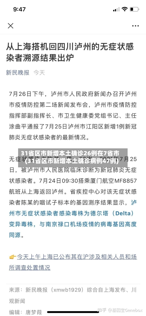 31省区市新增本土确诊26例在7省市(31省区市新增本土确诊病例47例)-第2张图片