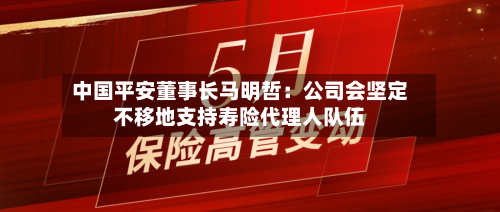 中国平安董事长马明哲：公司会坚定不移地支持寿险代理人队伍-第2张图片
