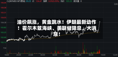 油价飙涨,黄金跳水!伊朗最新动作!霍尔木兹海峡、美联储降息,大消息!