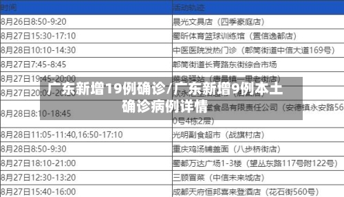 广东新增19例确诊/广东新增9例本土确诊病例详情-第3张图片