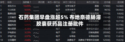石药集团早盘涨超5% 布地奈德肠溶胶囊获药品注册批件-第2张图片